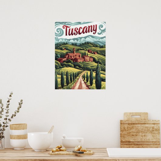 Poster Toscane vintage (Cuisine)