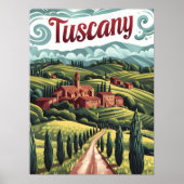 Poster Toscane vintage (Devant)