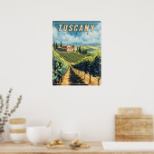 Poster Toscane vintage Italie (Cuisine)