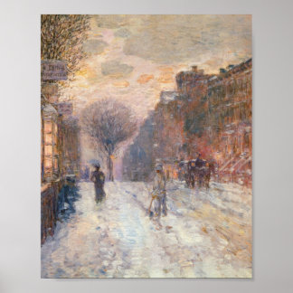 Poster Tôt le soir après la chute de neige (Hassam 1906)