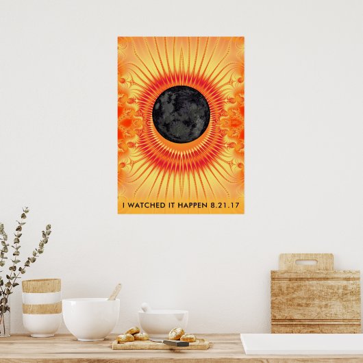 Poster Total des éclipses solaires art fractal (Cuisine)