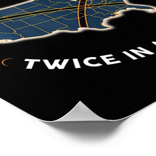 Poster Total Éclipse Solaire 2024 Deux Fois Dans Une Vie (Coin)