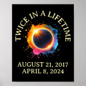 Poster Total Éclipse Solaire 2024 Deux Fois Dans Une Vie (Devant)
