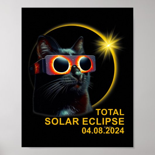 Poster Total Éclipse Solaire 2024 Mignons Éclipse Solaire (Devant)