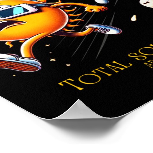 Poster Total Éclipse Solaire 8-4-2024 Soleil Fuite Eclips (Coin)