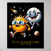 Poster Total Éclipse Solaire 8-4-2024 Soleil Fuite Eclips (Devant)