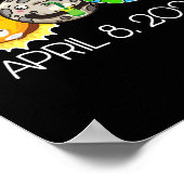 Poster Total Éclipse Solaire Avril 8 2024 Lune Astronomie (Coin)