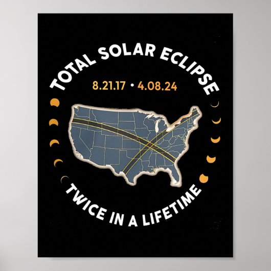 Poster Total Éclipse Solaire Deux Fois Dans Une Vie 2017 (Devant)
