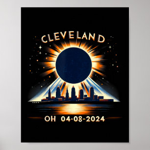 Poster Total Éclipse Solaire Oh Avril 08 2024 Cleveland S