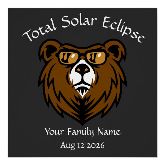 Poster Total Éclipse solaire Personnaliser Sticker (Devant)