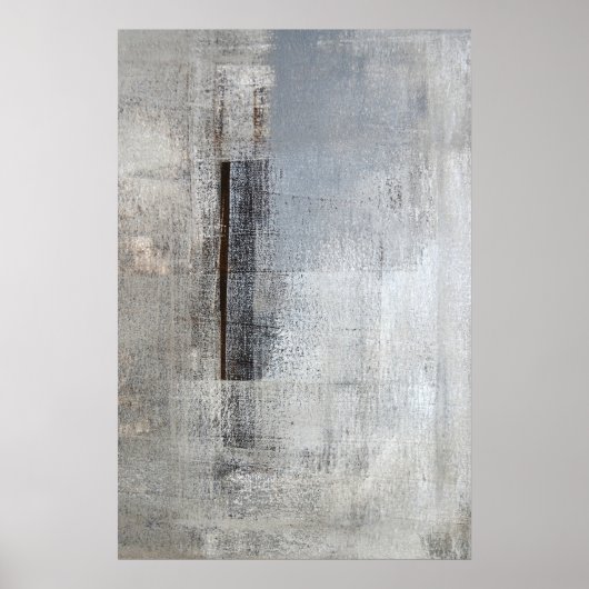 Poster 'Total Loner' Gris et Beige Art Abstrait (Devant)