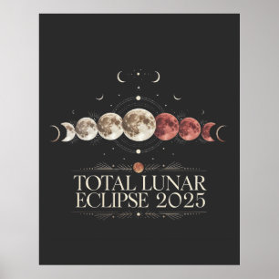 Poster Total Lunar Eclipse 2025 Astronomie Nord-Ouest des