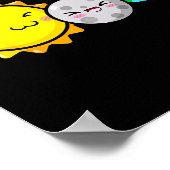 Poster Total Solaire Eclipse 2024 Cute Kawaii Fun Astrono (Coin)