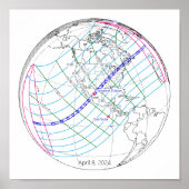 Poster Total Solaire Eclipse 2024 Global Path (Devant)