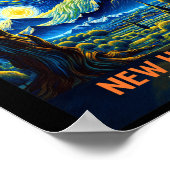 Poster Total Solaire Eclipse 2024 New Hampshire Starry Ni (Coin)