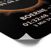 Poster Total Solaire Eclipse 2024 Totalité 04.08.24 Texas (Coin)