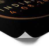 Poster Total Solaire Eclipse 2024 Totalité Indiana (Coin)