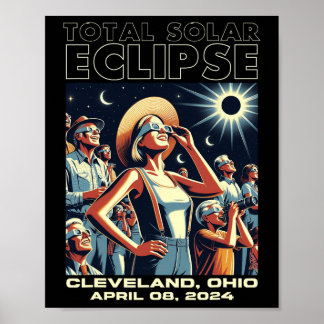 Poster Total Solaire Eclipse Cleveland