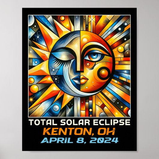 Poster Total Solaire Eclipse Kenton Ohio (Devant)