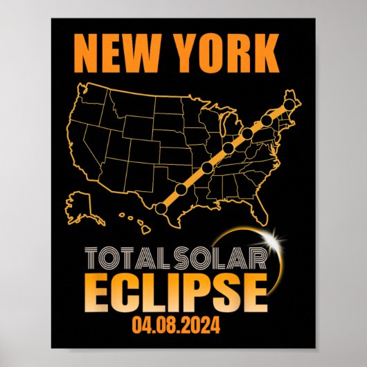 Poster Total Solaire Éclipse New York (Devant)