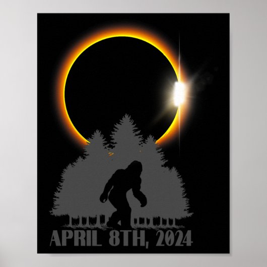 Poster Total Solaire Eclipse Sasquatch Artwork - Big Foot (Devant)