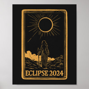 Poster Total Solaire Eclipse USA 8 avril 2024 Celestial