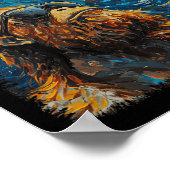 Poster Total Solaire Eclipse Van Gogh Starry Art de nuit  (Coin)
