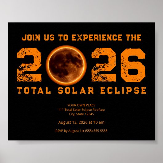 Poster Total Solar Eclipse 2026 Event (Devant)