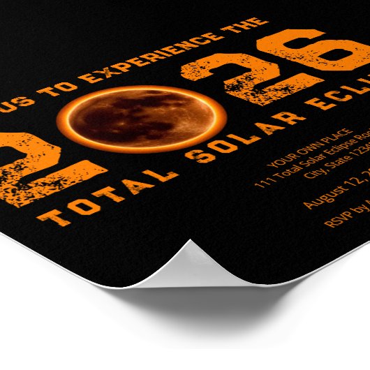 Poster Total Solar Eclipse 2026 Event (Coin)