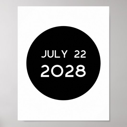 Poster Total Solar Eclipse 2028 New Zealand (Devant)