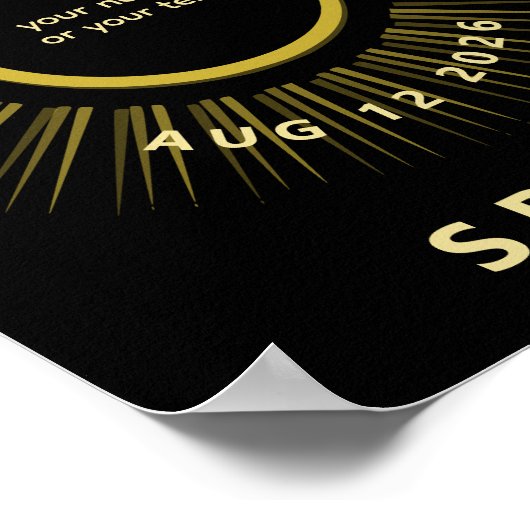 Poster Total solar eclipse August 2026 add your text (Coin)