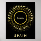 Poster Total solar eclipse August 2026 add your text (Devant)