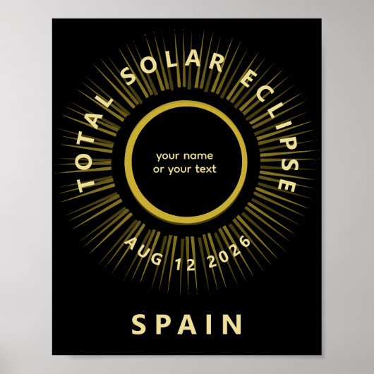 Poster Total solar eclipse August 2026 add your text (Devant)