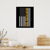 Poster Total Solar Eclipse USA 8 avril 2024 Drapeau améri (Cuisine)