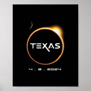 Poster Total Texas 4.08.2024 Total Solar Eclipse 2024