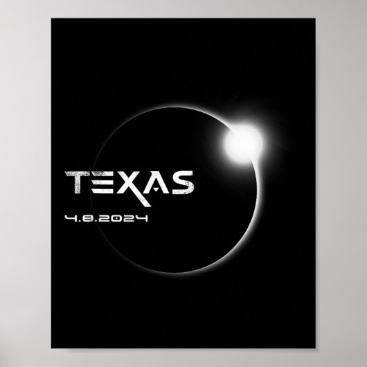 Poster Total Texas 4.08.2024 Total Solar Eclipse 2024 (Devant)