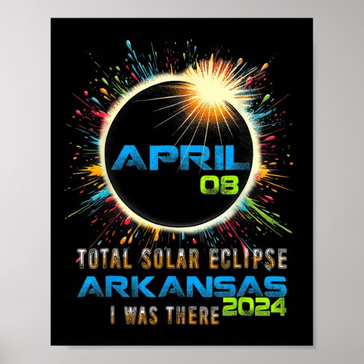 Poster Total total de l'éclipse solaire Arkansas 2024 col (Devant)