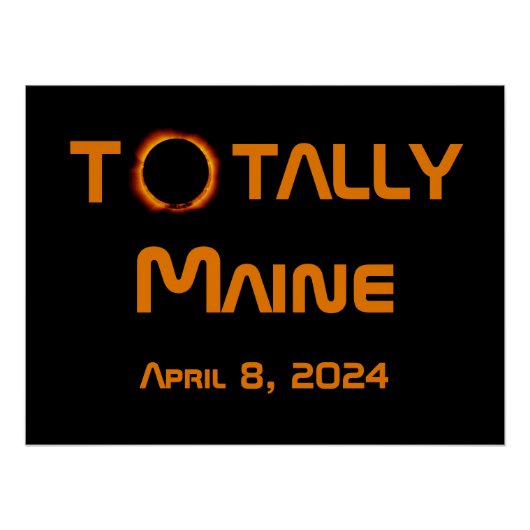 Poster Totalement Maine 2024 Solar Eclipse (Devant)