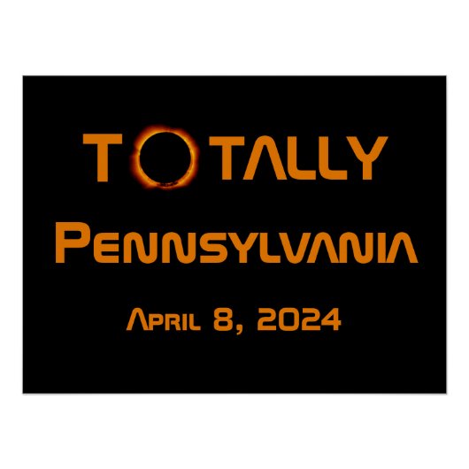 Poster Totalement Pennsylvanie 2024 Solar Eclipse (Devant)