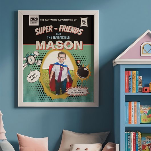 Poster Totalement Personnalisé Retro Comic Superhero