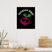Poster Totalement Rad Funny Veggie Radish Pun Dark BG (Cuisine)