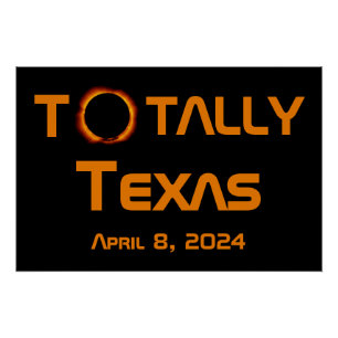 Poster Totalement Texas 2024 Solar Eclipse
