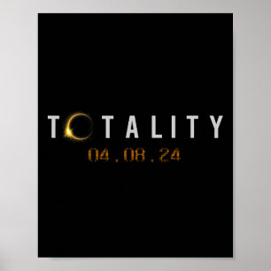Poster Totalité 04.08.24 Éclip solaire total nord-américa