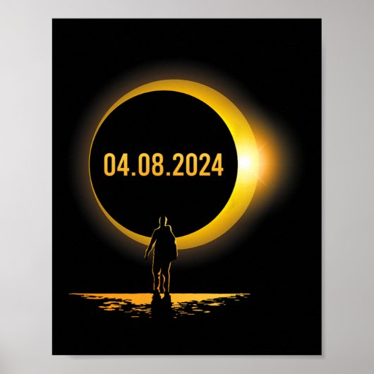 Poster Totalité 04 08 24 Funny Total Solaire Eclipse 2024 (Devant)
