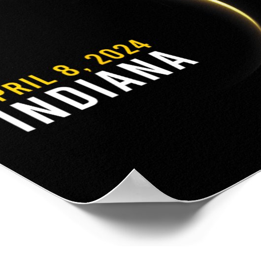 Poster Totalité 04 08 24 Total Solaire Eclipse 2024 India (Coin)