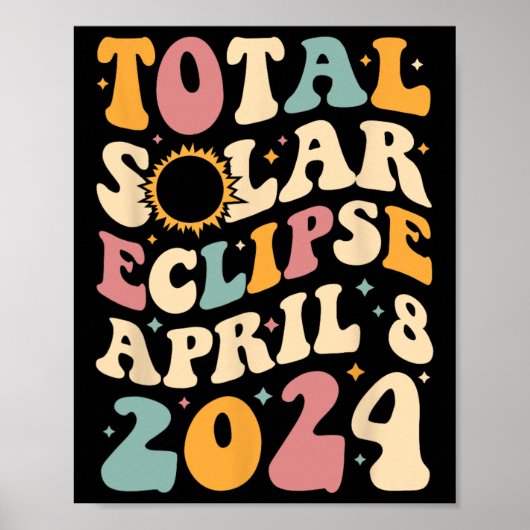 Poster Totalité 04 08 24 Total Solaire Eclipse 2024 Super (Devant)