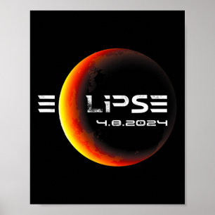 Poster Totalité 4.08.2024 Total Éclipse Solaire 2024