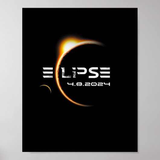 Poster Totalité 4.08.2024 Total Éclipse Solaire 2024 (Devant)