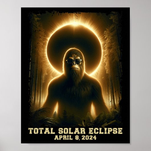 Poster Totalité 8 avril 2024 Éclipse solaire totale (Devant)