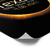 Poster Totalité de Solar Eclipse Texas Usa 2024 (Coin)